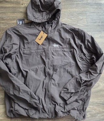 NWT Stussy Lightweight Hooded Jacket Brown Mens Size Large SS26 | eBay