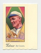 BUCK WEAVER SCARCE HELMAR STAMP BASEBALL CARD WITH UNCUT TAB