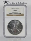 1990 Silver Eagle S$1 MS69 Brown Label NGC