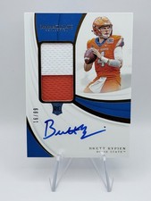 Brett Rypien - 2019 Immaculate Collegiate Rookie Patch Auto #125 /99 Boise St RC