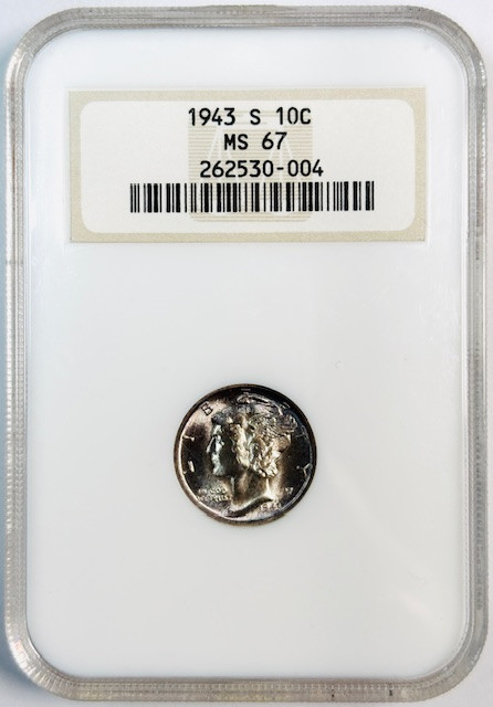 1943 S Mercury Dime NGC MS-67