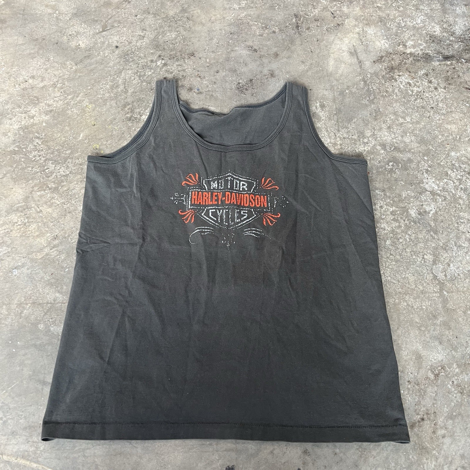 Vintage 80s Harley-Davidson McCoys tank top T-shirt XL sun faded Green Bay biker