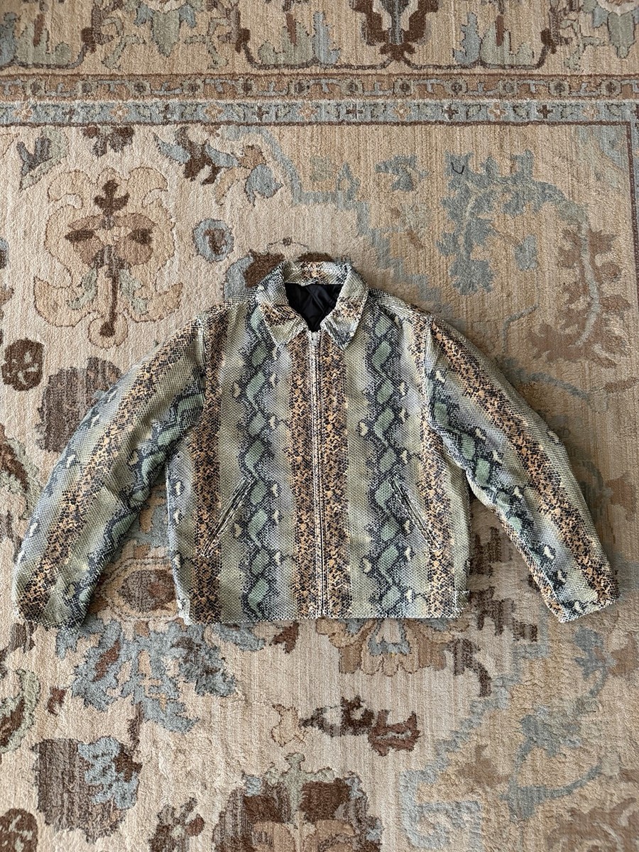 Stussy Leather Snake/Python Garage Jacket Rare Biker Size Large | eBay