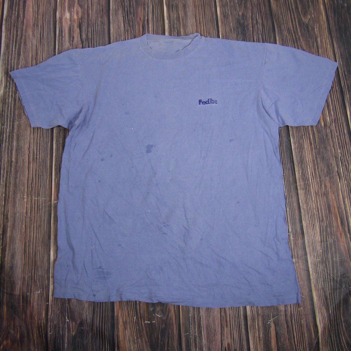 Vintage 90s FedEx Shirt Mens Extra Large Blue Embroidered Logo 