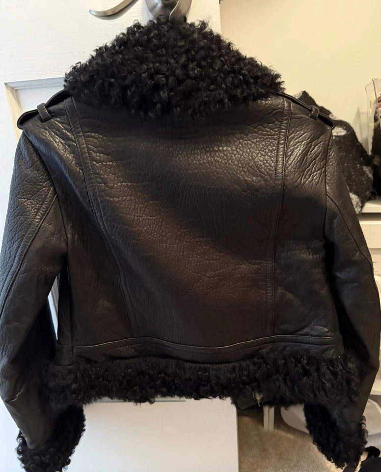 Chaqueta corta de cuero de oveja Blach Lamb talla S Foto 2 de 4