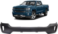 Black Front Bumper Face Bar w/Fog Light Hole For 2016-2019 Chevry Silverado 1500