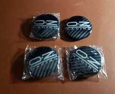 OZ Black Silver M595 Wheel Center Caps PA66M15 62mm, set of 4 