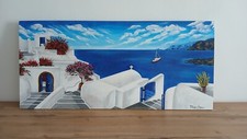 Paesaggio Dipinto A Mano Mare, Santorini  120x60 cm