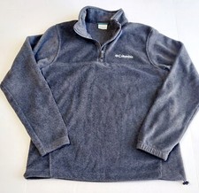 Columbia Fleece 1/4 Zip Sweatshirt Mens Medium Gray Pullover Outdoor Mock Neck