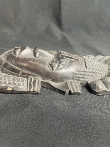 Vintage Handmade African Wooden Benin Carved Mask Edo ~ 11 X 5 X 2 - Picture 4 of 15