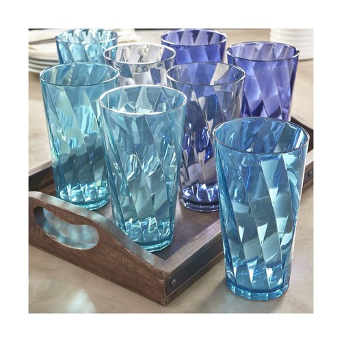 Set di 8 bicchieri in plastica US Acrylic Optix 20 once bicchieri da acqua - Foto 3 di 9