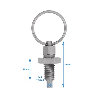Retractable Indexing Spring Plunger M6 X 4mm Stainless Steel Loaded Pin Bolt - Foto 8