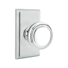 Emtek 8221NWUS26 Privacy Set, Rectangular Rosette, Norwich Knob, Polished Chrome