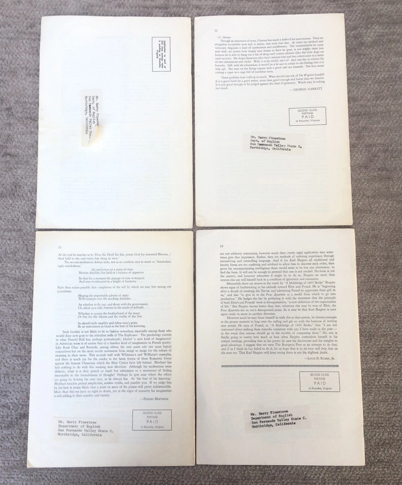 Set of 19 Back Issues of The Hollins Critic Literary Journal 1964-1968 Vols 1-5 - Image 3 of 4