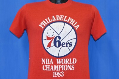 vintage 80s PHILADELPHIA 76ERS NBA WORLD CHAMPS 1983 t-shirt