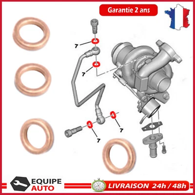 4 joints de Vis Banjos Tuyau Graissage Huile Turbo 1,6 hdi Tdci 015708 0157.08 - Photo 1/3