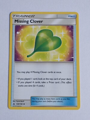 pokemon tcg missing cards Missing Clover Sun & Moon: Ultra Prism 129/156 Pokémon Card