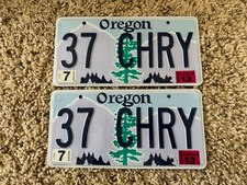 Vintage Oregon Vanity License Plate Chevy Ford Dodge Mercury Chrysler 1937