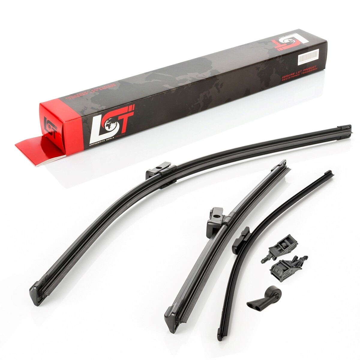 Windshield Wiper Blade Set Front + Rear with Washer Nozzles for Skoda Rapid
