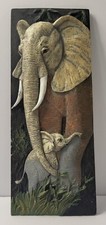 Ruane Manning Elephant with Baby Wall Hanging Plaque African Safari Wildlife