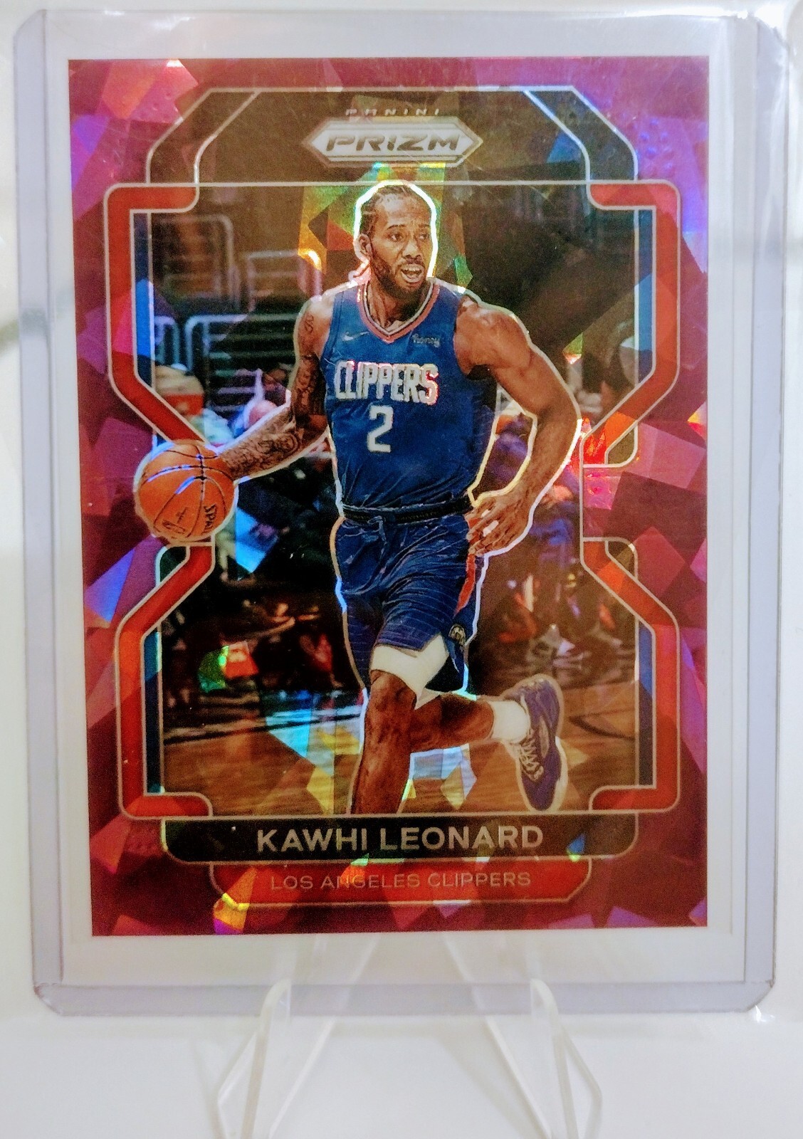 KAWHI LEONARD 2021-22 PANINI PRIZM #71 PURPLE CRACKED ICE PRIZM/149 LA CLIPPERS