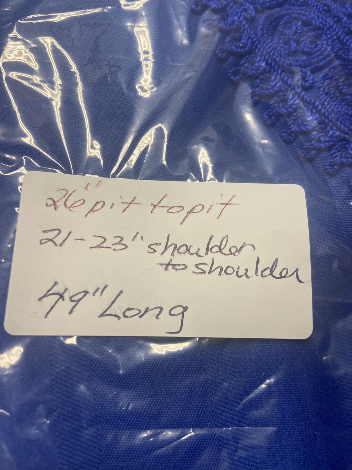 Quality Handmade Solid Royal Blue Embroidered  V-… - image 17