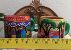 2 Handmade Vtg ISLAND FOLK ART MADE MEXICO Pottery Terracotta Mugs *Moving Sale* — photo 9