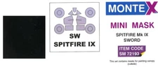 Montex 1/72 SUPERMARINE SPITFIRE Mk.IX CANOPY & WHEELS PAINT MASK Sword