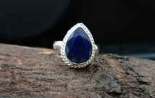 Natural Blue Sapphire Ring, 925 Solid Sterling Silver Ring, Handmade Ring