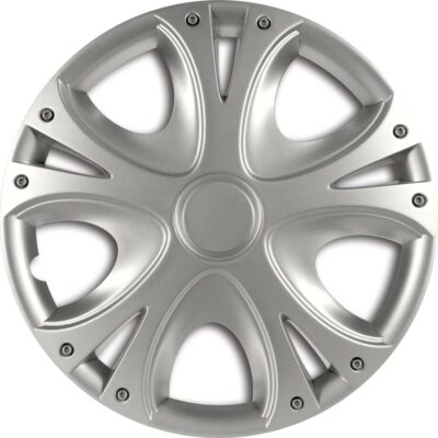 +PWR Radkappen 16 Zoll Road Silber – 4er-Set, Schlagfestes ABS, Druckbefestigung, Optimierte Belüftung