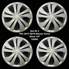 New Wheel Covers Hubcaps Fits 2017-2019 Nissan Versa 15 Silver Set Of 4