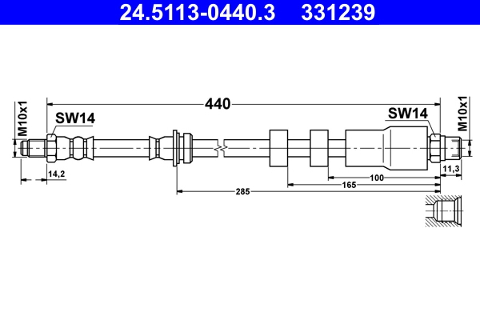 TUYAU DE FREIN FLEXIBLE BMW P. 3 (E90) 2.0-3.0 05-13 LE/PR - Picture 1 of 1