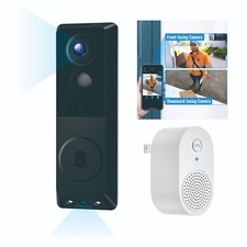 Security Video Doorbell Dual Cameras with AI Delivery Guard HD Wireless UK