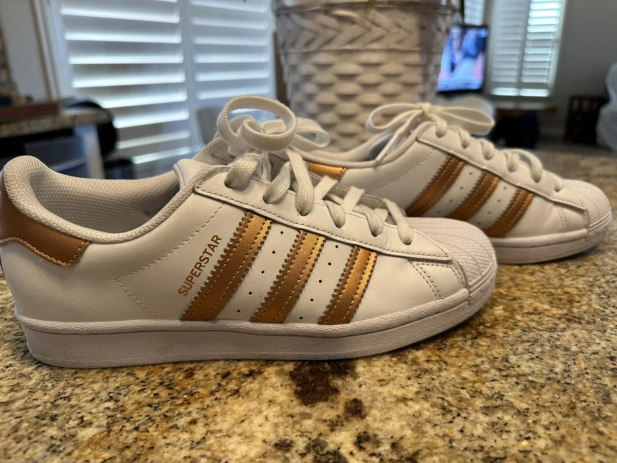 Adidas Superstar White Copper Rose Gold Metallic Size 7.5 eBay