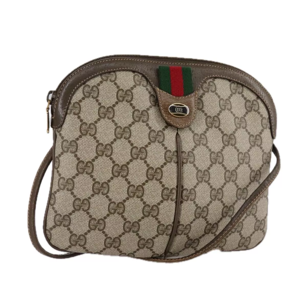 Sac à bandoulière GUCCI GG Supreme Web Sherry Line PVC beige 904 02 047 authentique 108528