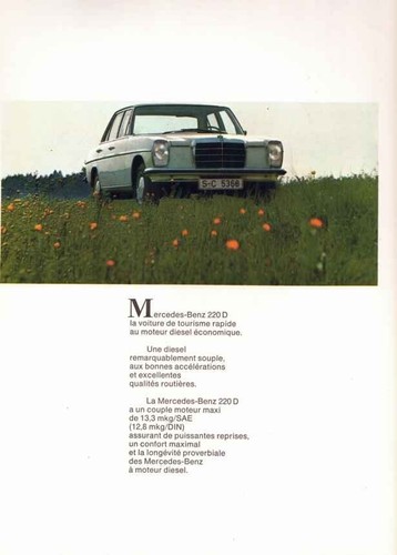 Katalog Prospekt Mercedes 220 D W115 12/1968 Frankreich - Bild 2 von 2