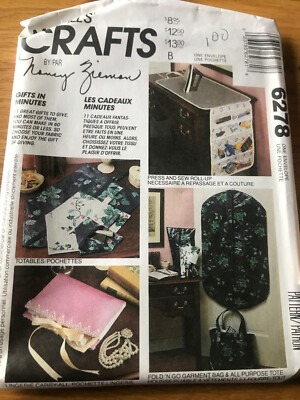Vtg 1992 McCall's 6278 11 Gifts Garment Bag Tote Sew Caddy Craft Sewing  Pattern