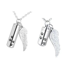 Cylinder Cremation Necklace Pet Paw Memorial Ashes Necklaces Women's Jewelry 1pc