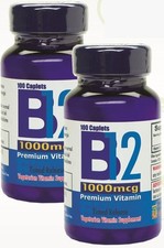 Vitamina B12 de alta potencia, 1000mcg, set de 2 frascos con 100 tabletas c/u.