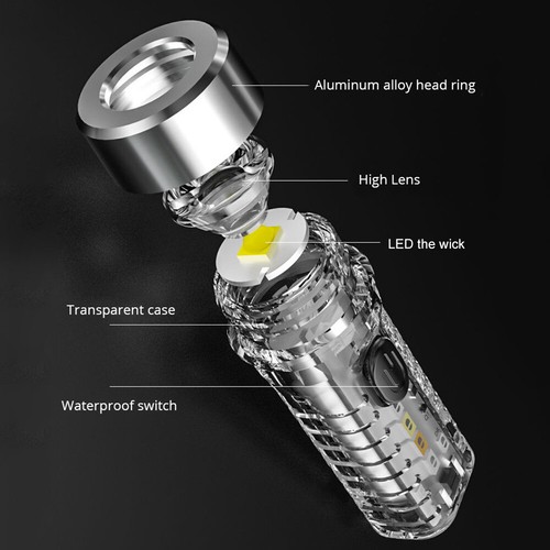 Mini COB LED Schlüsselanhänger Licht Taschenlampe USB Wiederaufladbare Taschenlampe Arbeitsleuchte USA - Bild 12 von 12