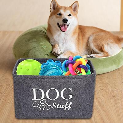 Dog Toy Storage Basket Bin Puppy Stuff Basket Bin for Dog Coats