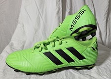 Adidas Nemesis Messi 18.4 FXG Botines de Fútbol Zapatos de Fútbol Verde Neón Para Hombres EE. UU. 11