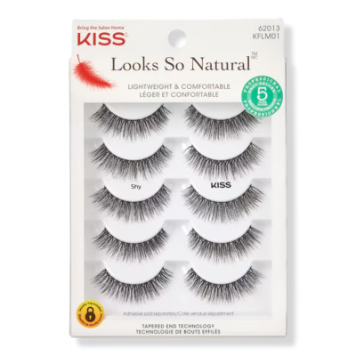 Kiss Looks So Natural Natural Effect Lashes 5 Pairs - Shy 62013 KFLM01