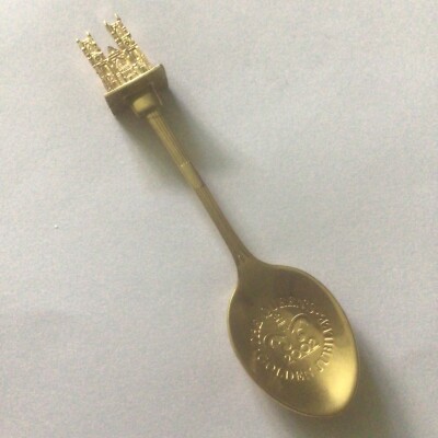 Queen Elizabeth II, Golden Jubilee, Westminster Abbey goldfarbener Souvenirlöffel