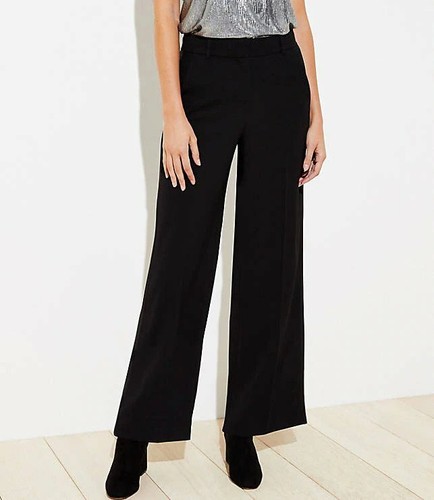 Loft Women's Wide Leg Tuxedo Pants Size 