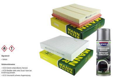 MANN-FILTER Paket + Presto Klima-Reiniger für BMW 1er F20 F21 3er F30 F35 F80