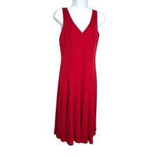 Lauren Ralph Lauren Midi Dress S Petite Romantic Fit Flare Holiday Party Stretch