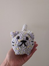 Handmade Crochet Plush Cat Amigurumi -purple Chunky crochet cat kitten
