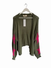 Constellation Star Cardigan Green New Edge to Edge Loose Knit One Size 12 14 16