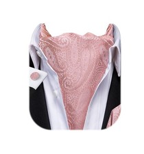 Paisley Floral Ascot for Men Self Tie Cravat Pocket Square Cufflinks